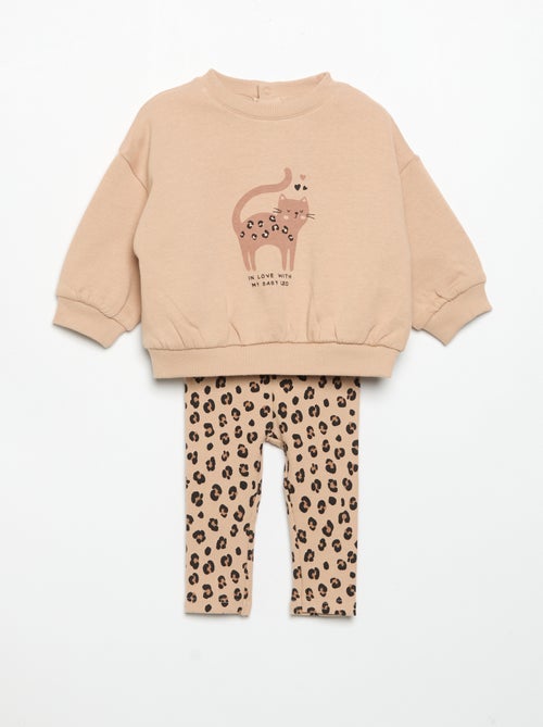 Set: Bedrucktes Sweatshirt und Leggings - Kiabi