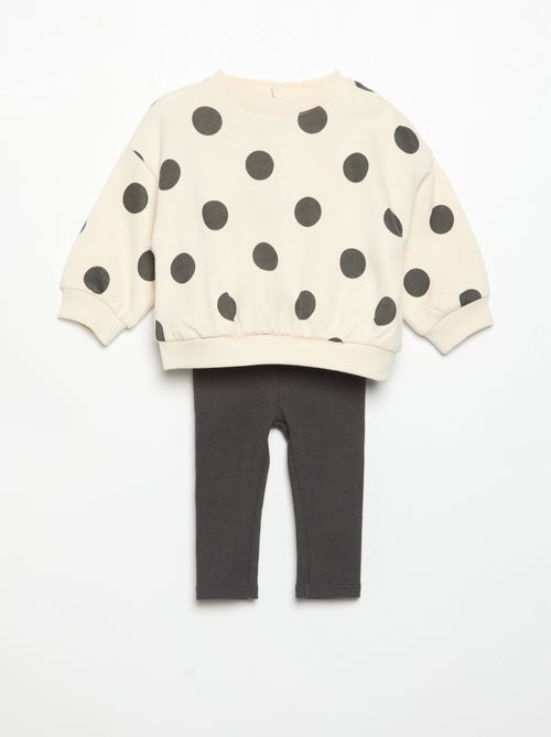 Set: Bedrucktes Sweatshirt und Leggings - Kiabi