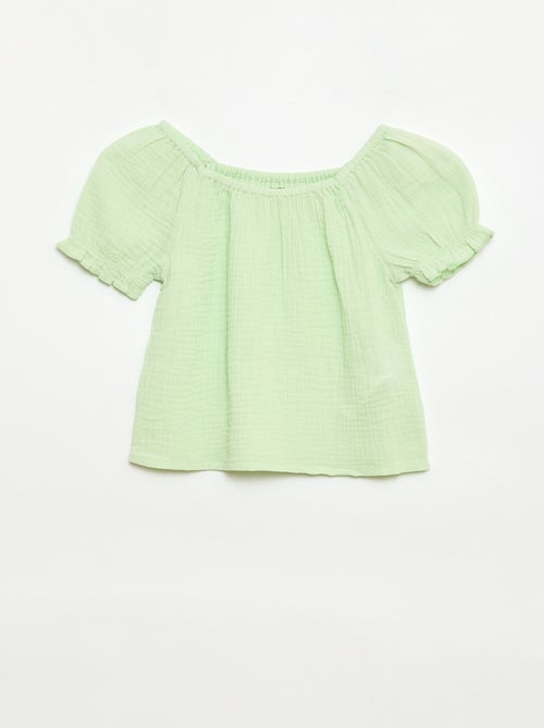 Set: Bluse und unifarbene Shorts – 2-teilig - Kiabi