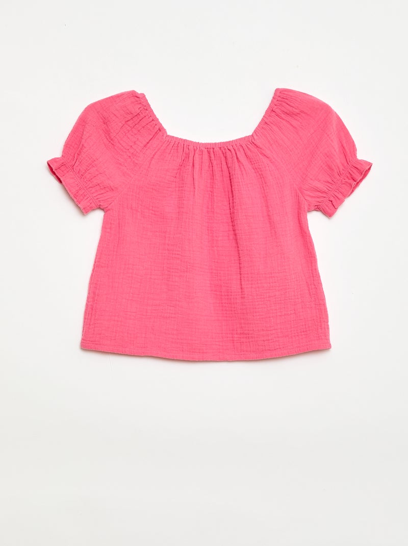 Set: Bluse und unifarbene Shorts – 2-teilig Rosa - Kiabi