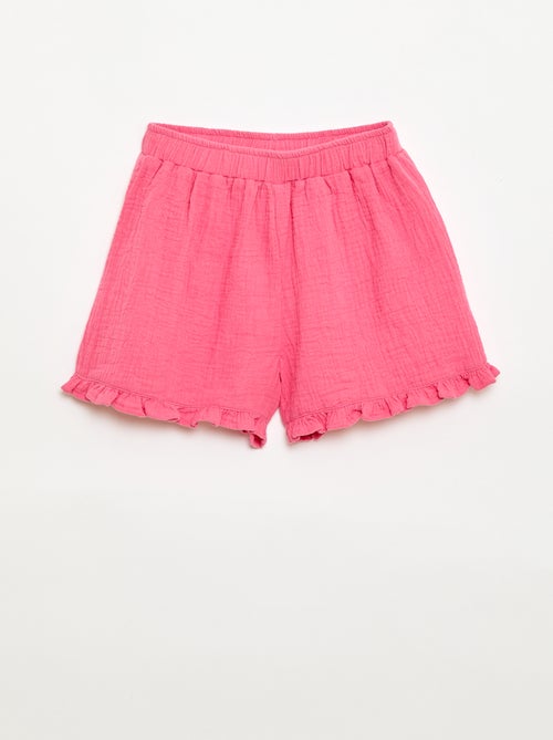 Set: Bluse und unifarbene Shorts – 2-teilig - Kiabi