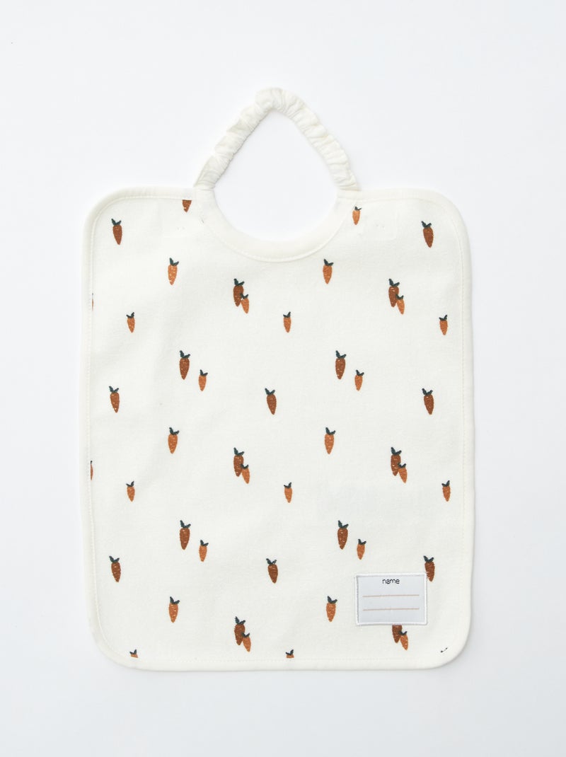 Set de 2 bavaglini con girocollo elasticizzato BIANCO - Kiabi