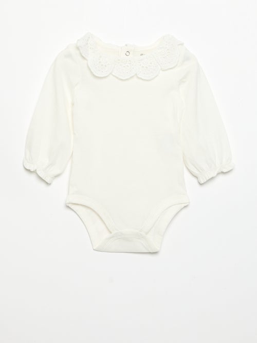 Set di 2 body con colletto in pizzo sangallo - Kiabi Set di 2 body con colletto in pizzo sangallo - Kiabi