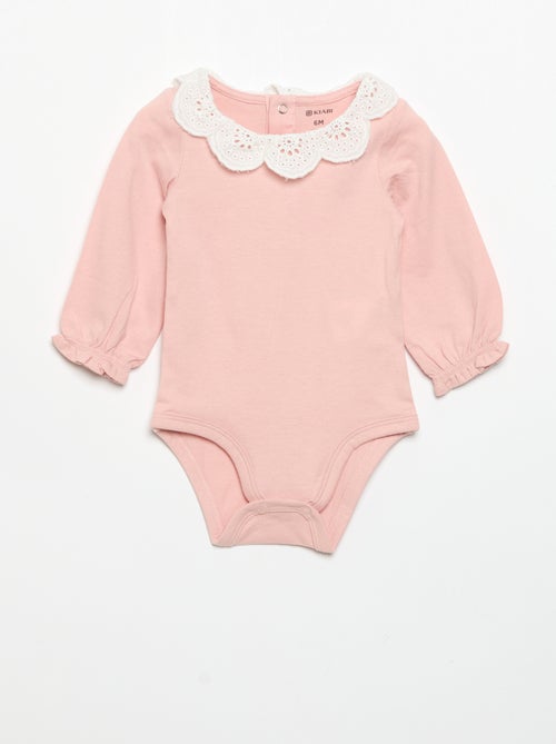Set di 2 body con colletto in pizzo sangallo - Kiabi Set di 2 body con colletto in pizzo sangallo - Kiabi