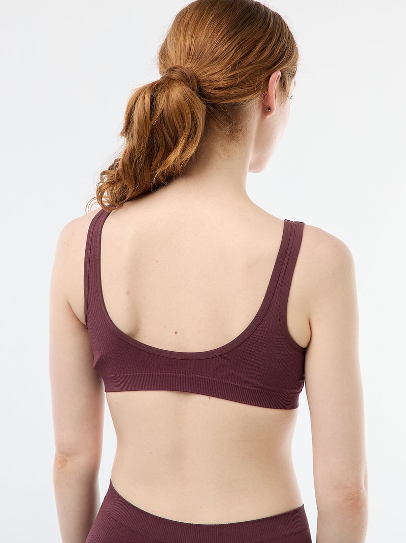 Set di 2 brassière a costine senza cuciture Rosa - Kiabi