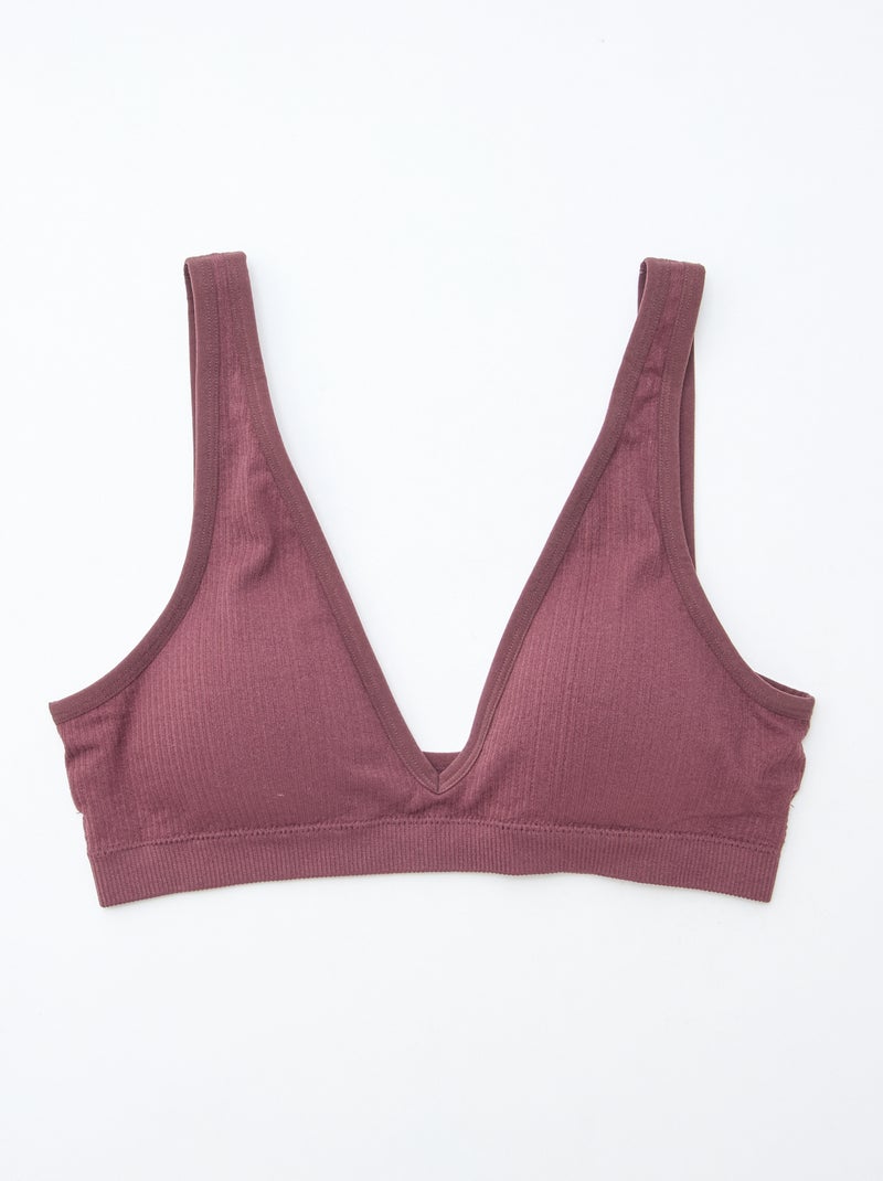 Set di 2 brassière a costine senza cuciture Rosa - Kiabi