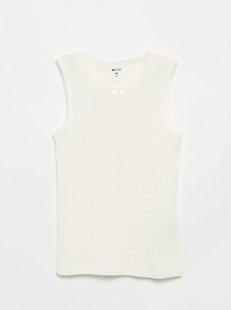 Set di 2 canotte in maglia pointelle Marrone - Kiabi