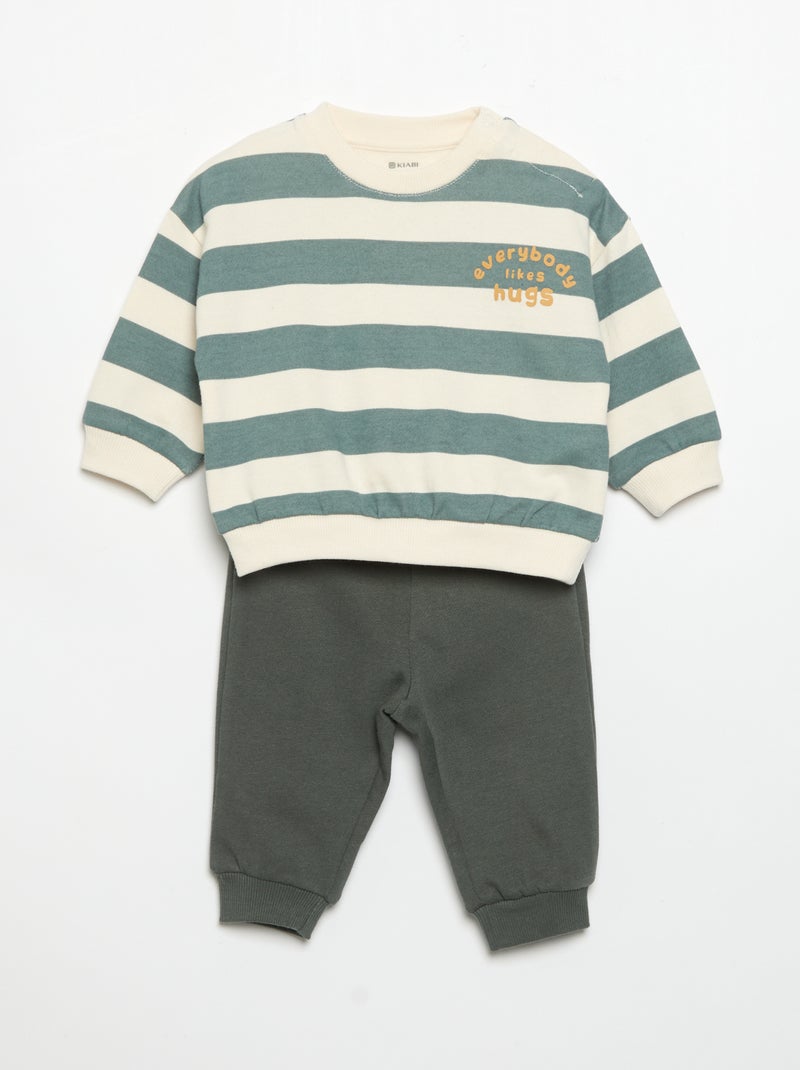 Set di 2 completi 2 pezzi - felpa + pantaloni Beige - Kiabi