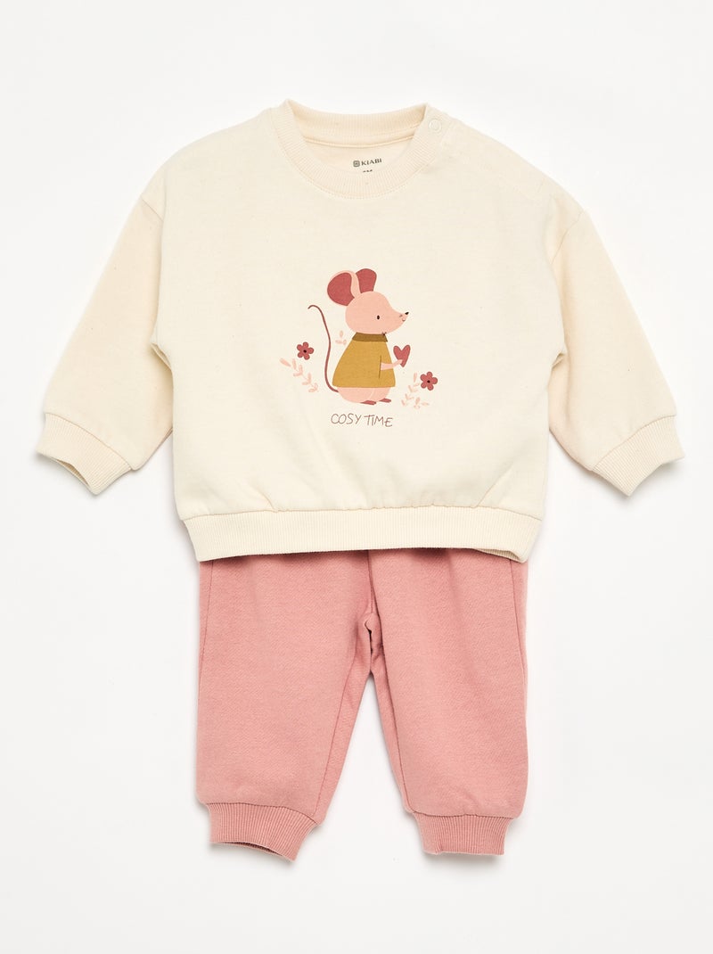 Set di 2 completi 2 pezzi - felpa + pantaloni Bianco - Kiabi