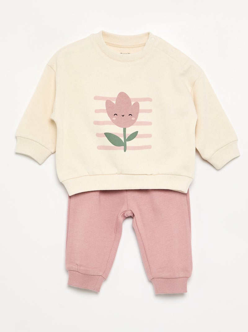 Set di 2 completi 2 pezzi - felpa + pantaloni Bianco - Kiabi