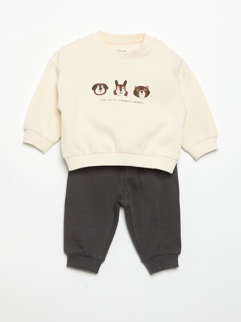 Set di 2 completi 2 pezzi - felpa + pantaloni Marrone - Kiabi