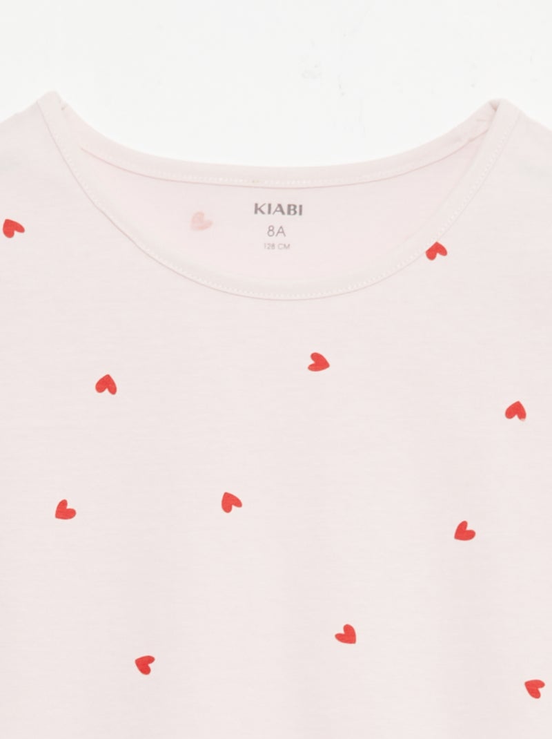 Set di 2 completi pigiama corti in jersey di cotone Rosa - Kiabi