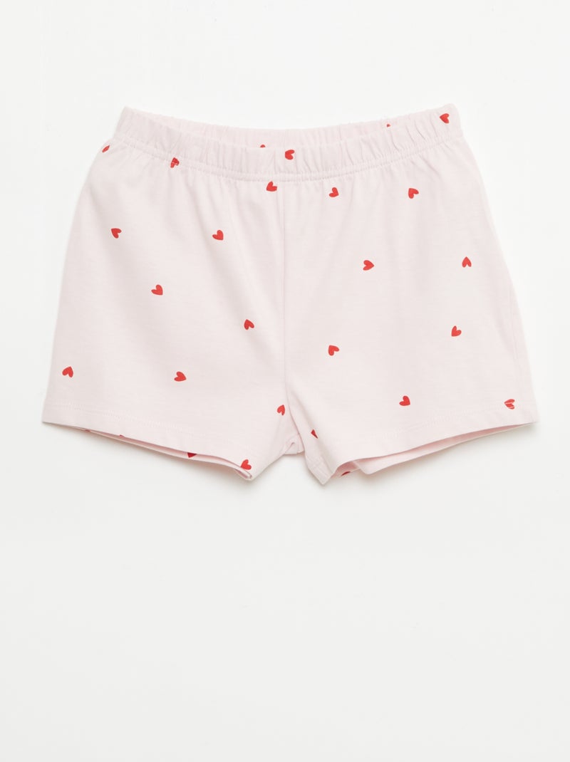 Set di 2 completi pigiama corti in jersey di cotone Rosa - Kiabi