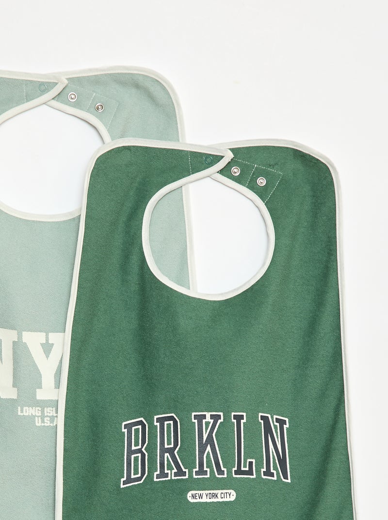 Set di 2 grandi bavaglini in spugna - collezione facile da indossare Verde - Kiabi