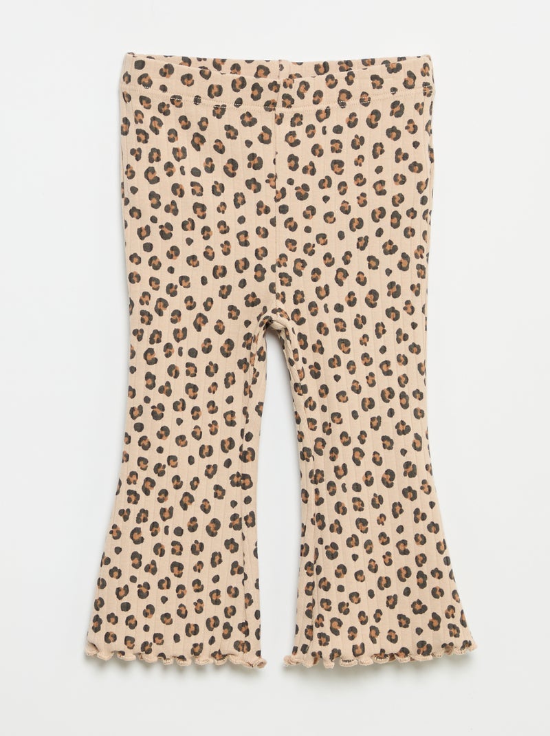 Set di 2 leggings a zampa Beige - Kiabi