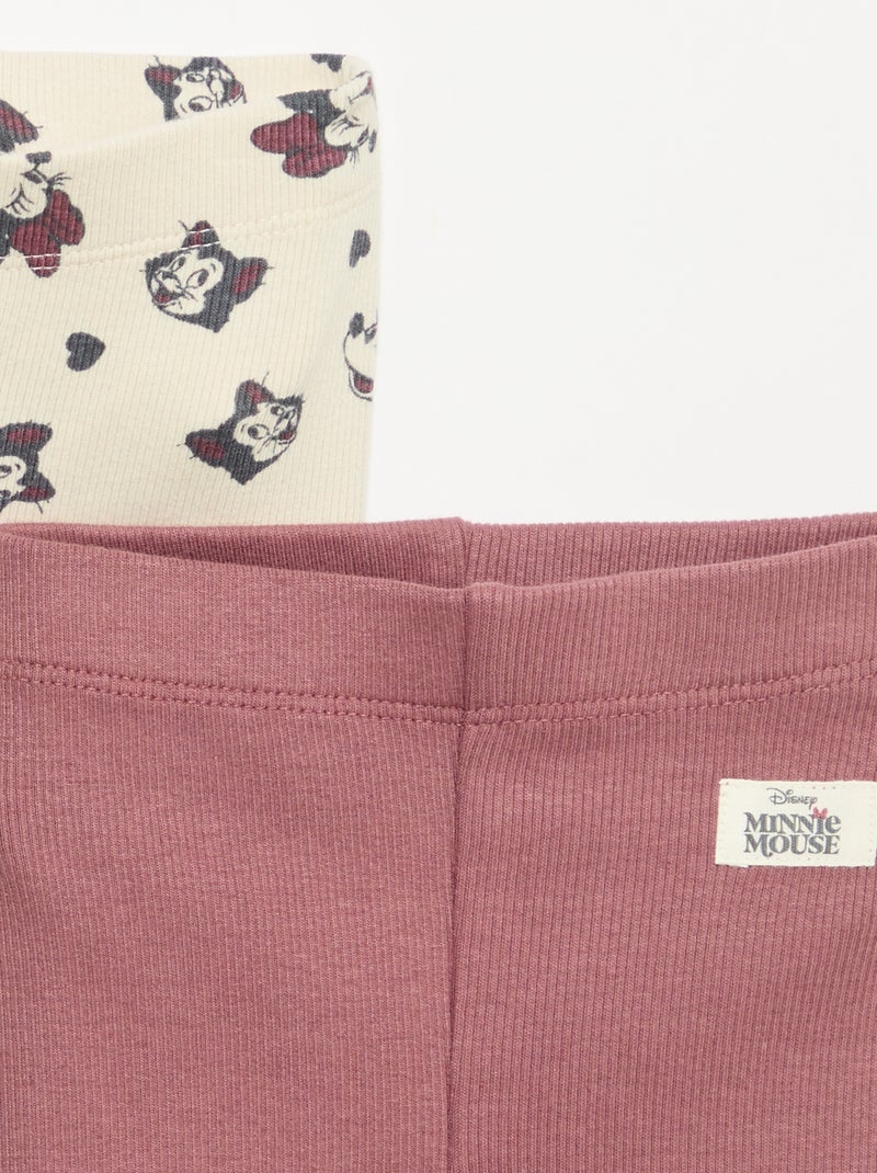 Set di 2 leggings "Disney" in maglia a costine Beige - Kiabi