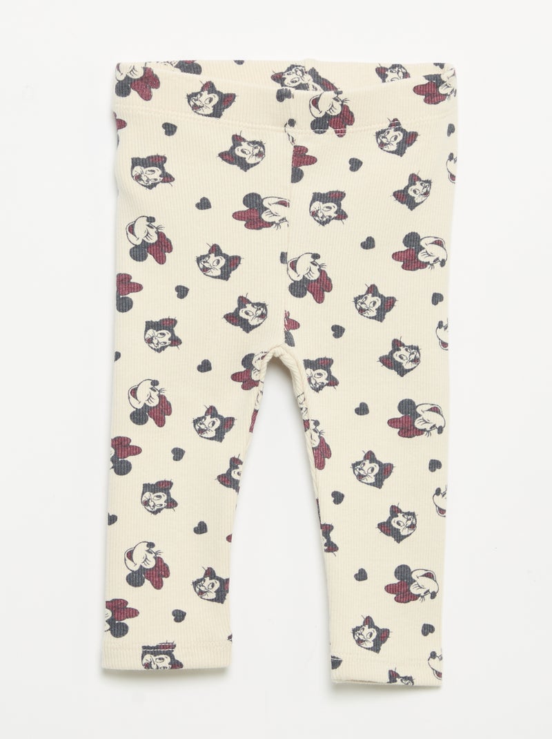 Set di 2 leggings "Disney" in maglia a costine Beige - Kiabi