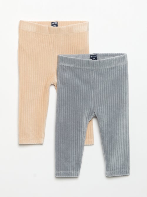 Set di 2 leggings in velluto a costine - Kiabi