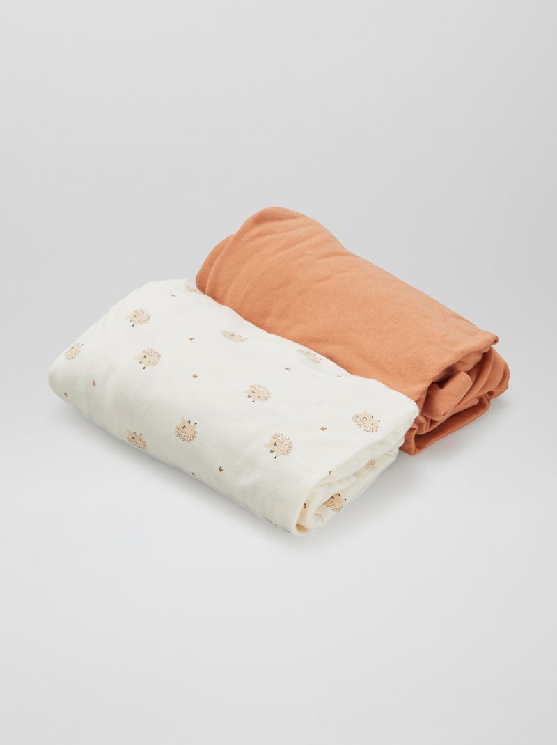 Set di 2 lenzuoli con angoli BEIGE - Kiabi