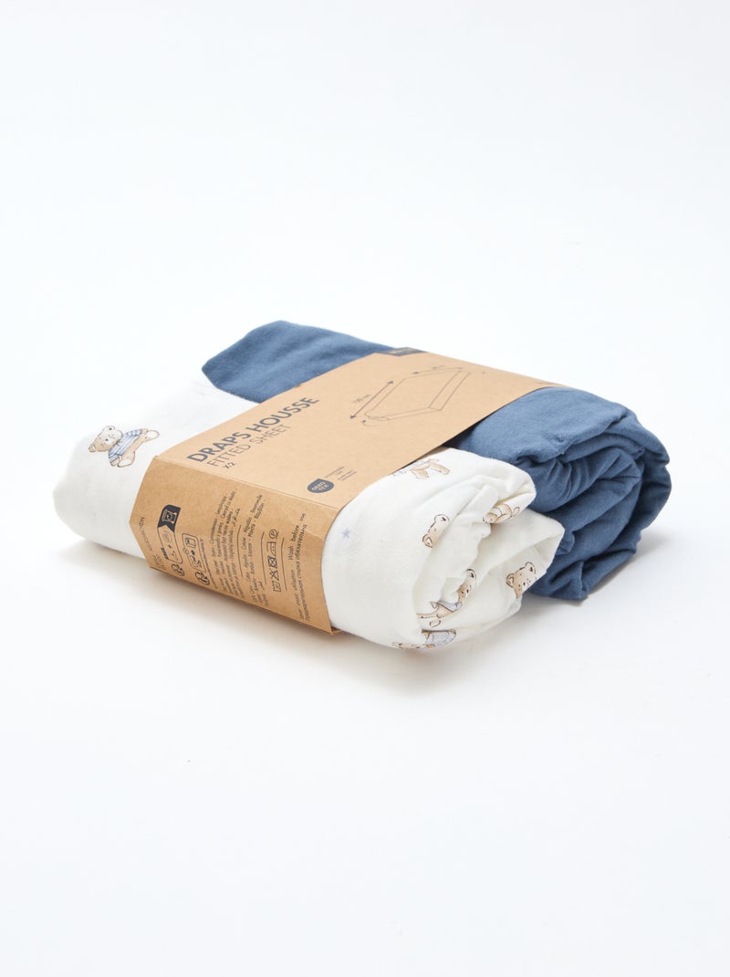 Set di 2 lenzuoli con angoli in cotone Beige - Kiabi