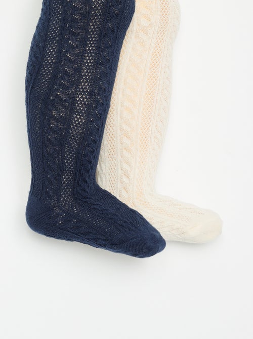 Set di 2 paia di collant a maglia fantasia - Kiabi