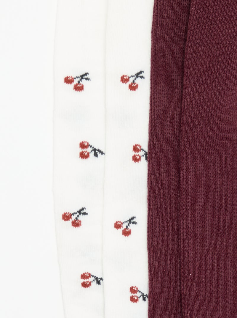 Set di 2 paia di collant fantasia Rosso - Kiabi
