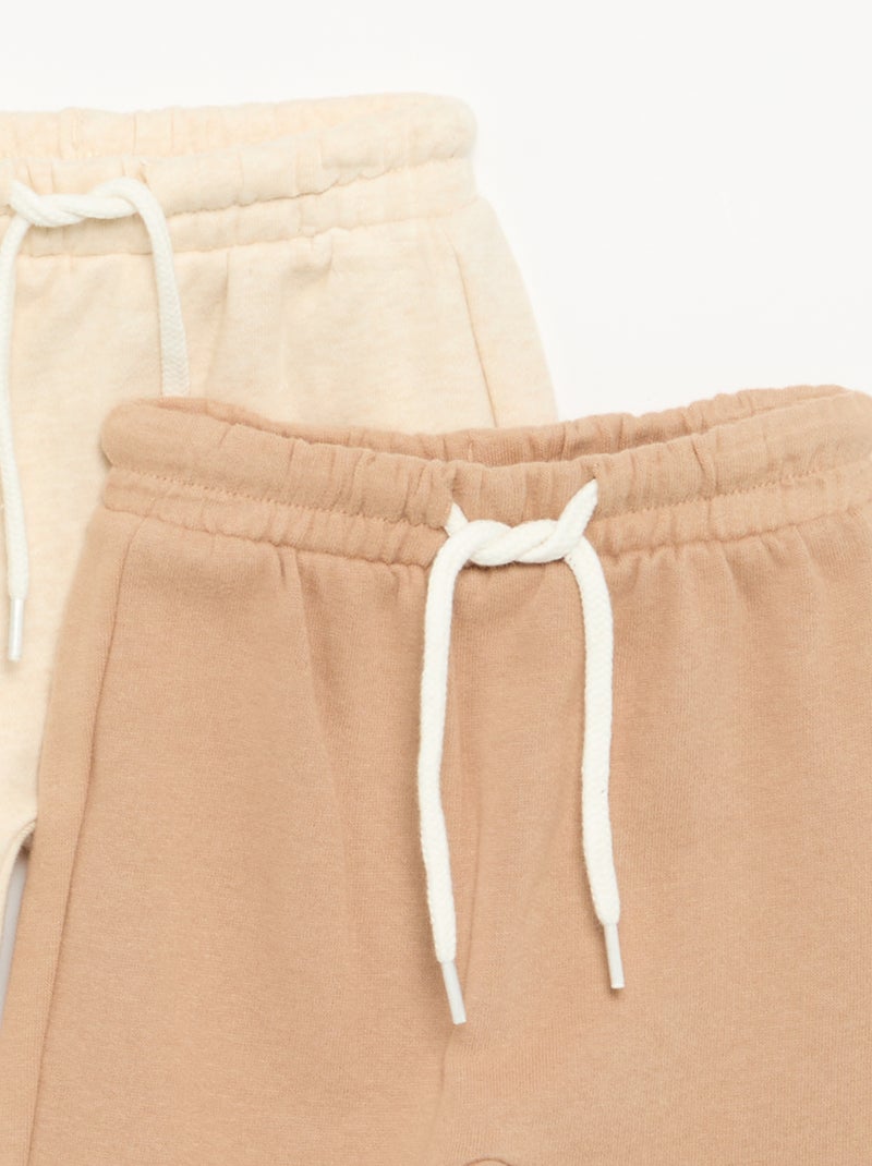 Set di 2 pantaloni a cavallo basso in felpa Beige - Kiabi