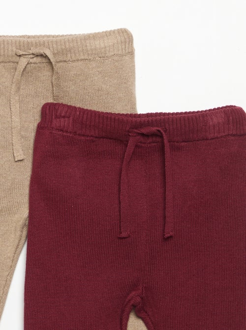 Set di 2 pantaloni in cotone lavorato a maglia - Kiabi