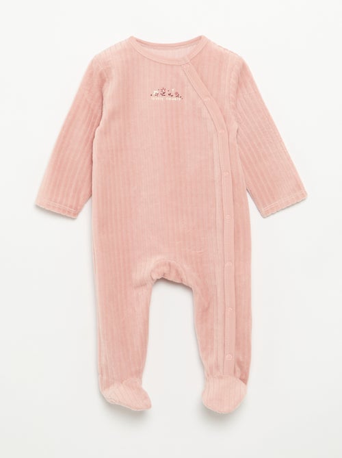 Set di 2 pigiami in velluto con piedini - Kiabi