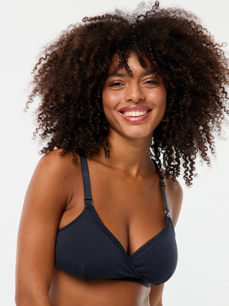 Set di 2 reggiseni per l'allattamento in cotone BLU - Kiabi