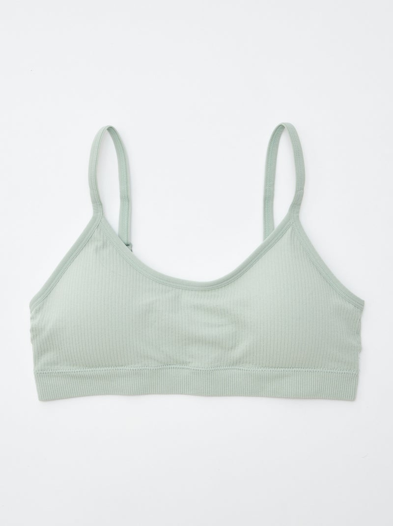 Set di 2 reggiseni sportivi a coste BLU - Kiabi