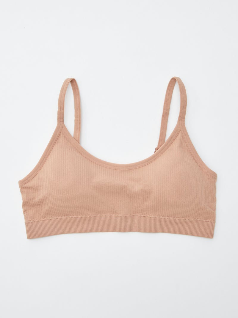 Set di 2 reggiseni sportivi a coste ROSA - Kiabi