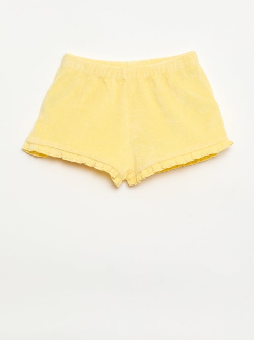 Set di 2 shorts a tinta unita con volant in spugna - Kiabi