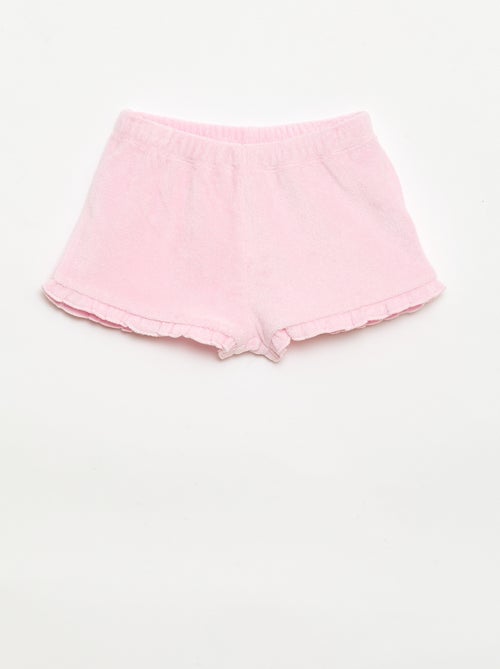 Set di 2 shorts a tinta unita con volant in spugna - Kiabi