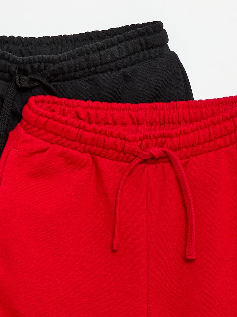 Set di 2 shorts in cotone tinta unita Nero - Kiabi