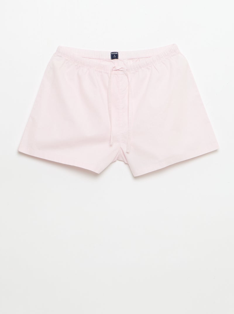Set di 2 shorts popeline con coulisse in cotone Rosa - Kiabi