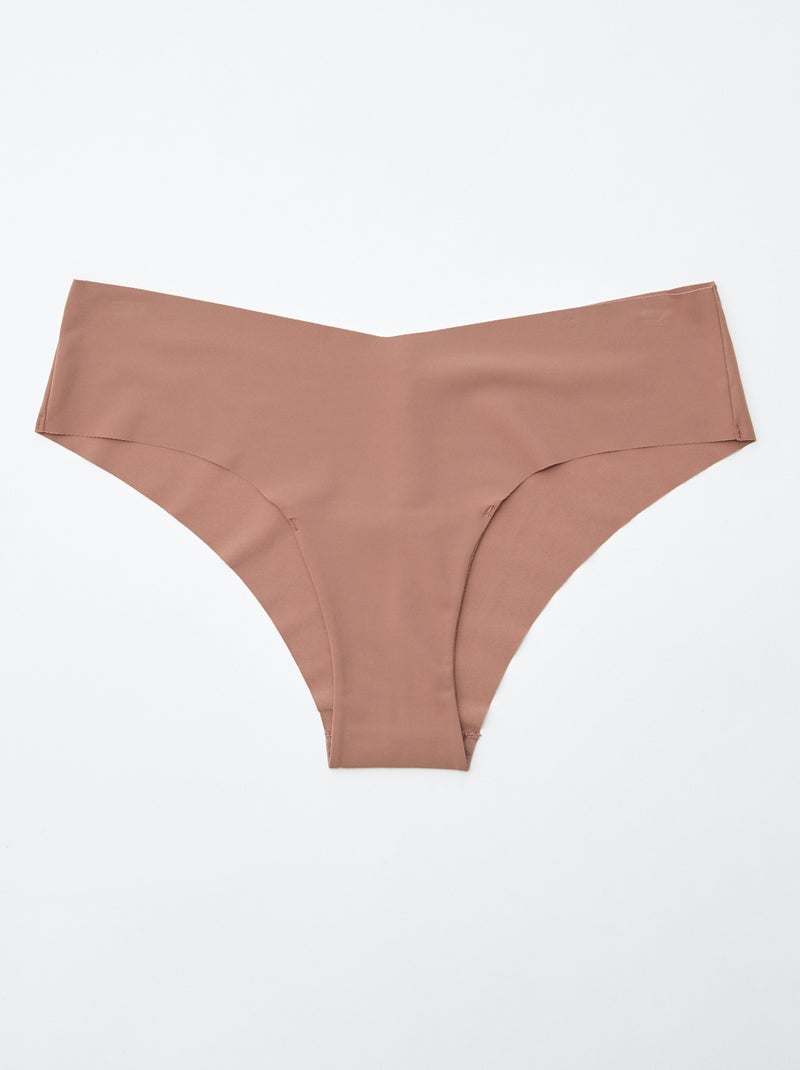 Set di 2 shorty invisibili in microfibra MARRONE - Kiabi