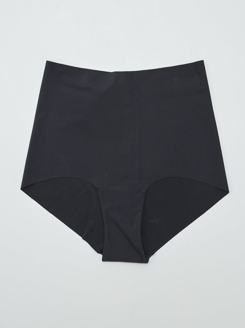 Set di 2 slip con vita alta invisibile NERO - Kiabi