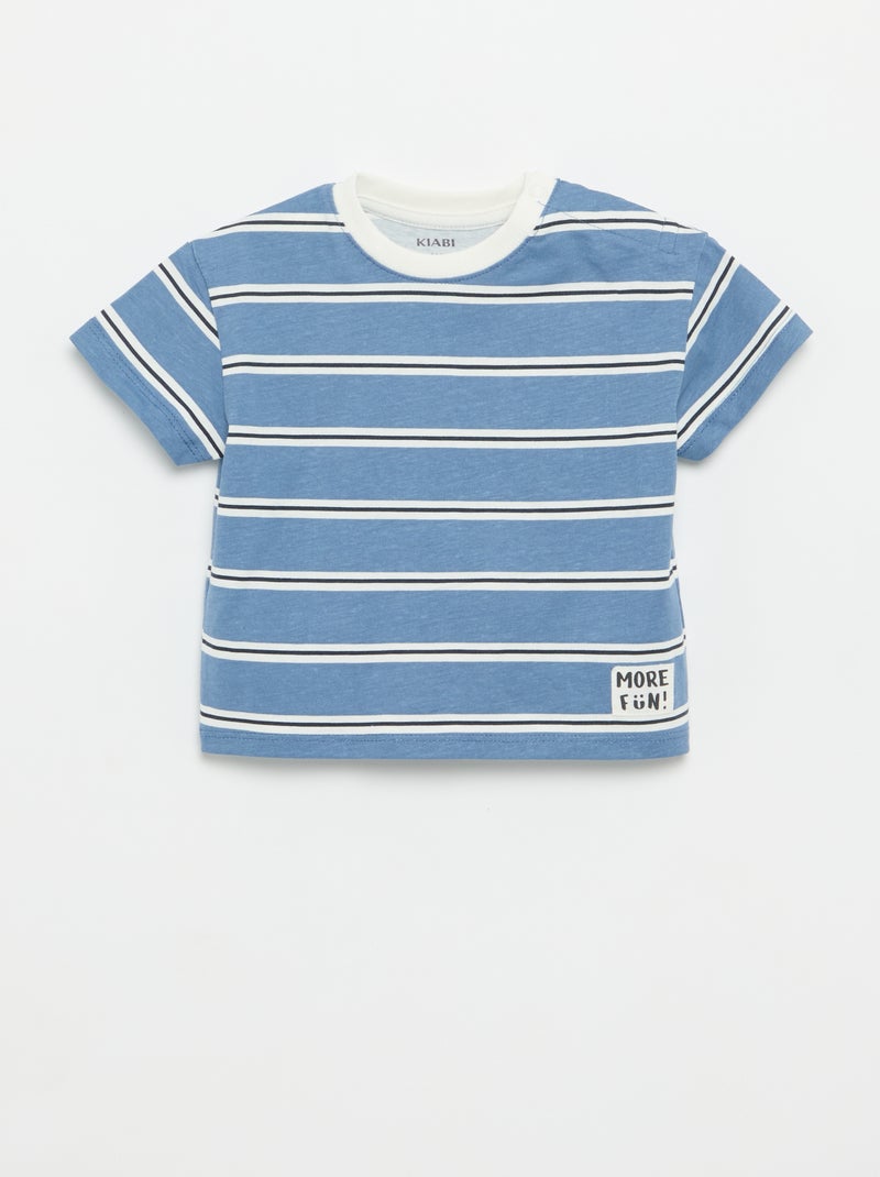 Set di 2 T-shirt a maniche corte in jersey di cotone Blu - Kiabi