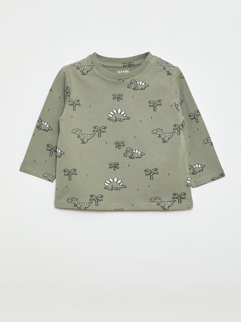 Set di 2 t-shirt a maniche corte Kaki - Kiabi