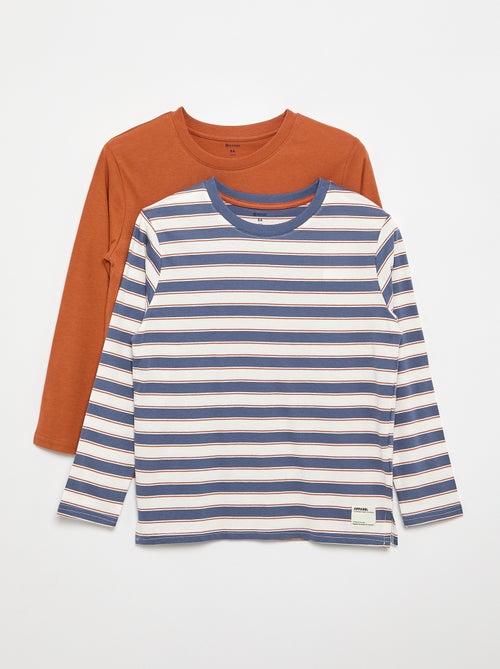 Set di 2 T-shirt a maniche lunghe - Kiabi Set di 2 T-shirt a maniche lunghe - Kiabi