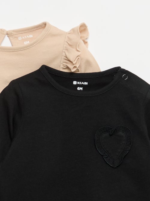 Set di 2 t-shirt a maniche lunghe in jersey di cotone - Kiabi
