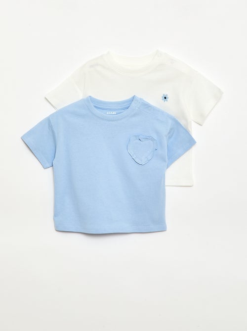 Set di 2 T-shirt con dettagli sul petto - Kiabi