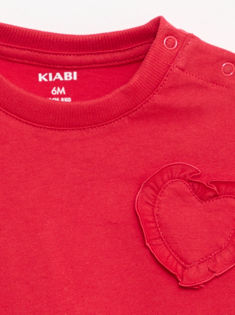 Set di 2 T-shirt con dettaglio sul petto Rosa - Kiabi
