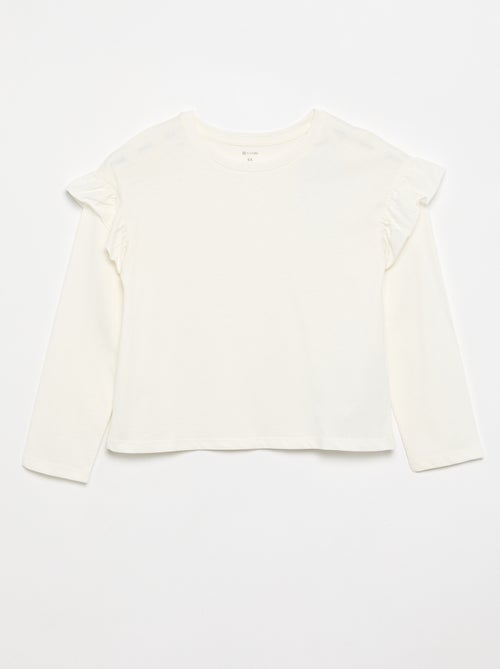 Set di 2 T-shirt con volant sulle spalle - Kiabi Set di 2 T-shirt con volant sulle spalle - Kiabi