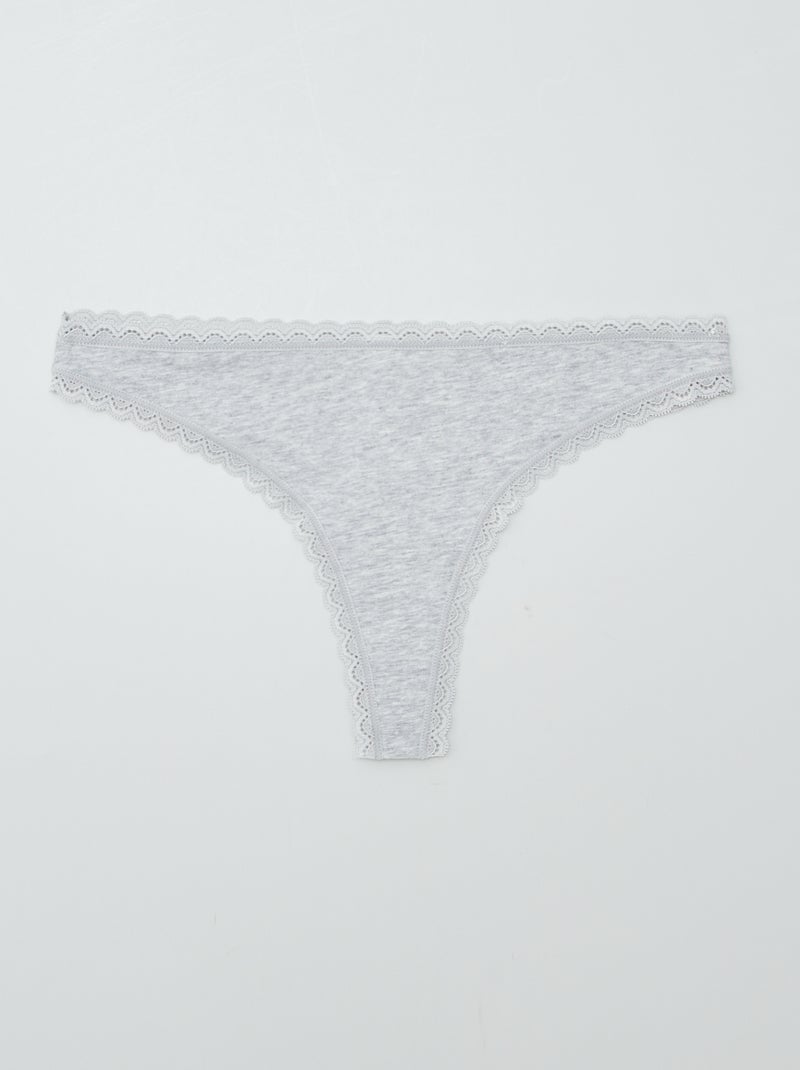 Set di 2 tanga in cotone GRIGIO - Kiabi