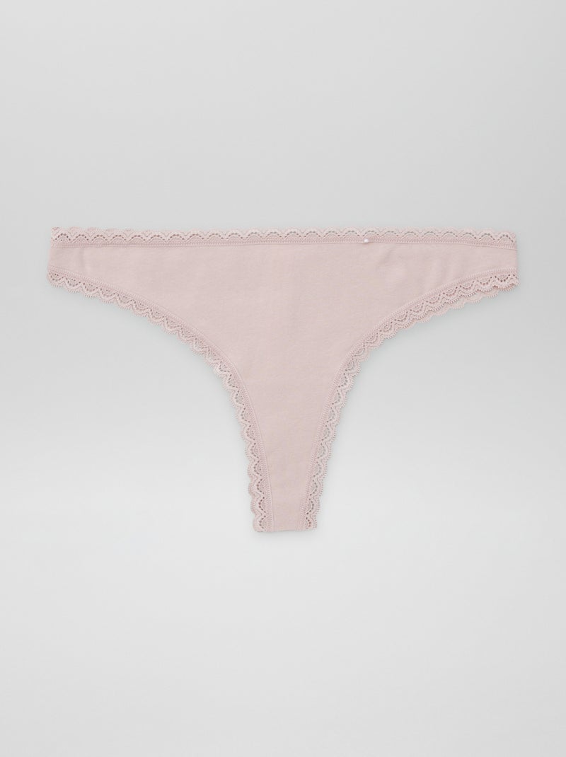 Set di 2 tanga in cotone VIOLA - Kiabi