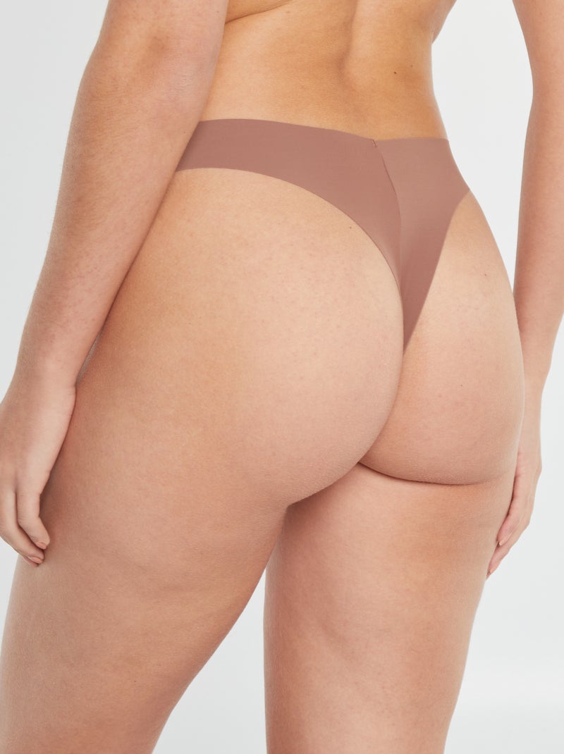 Set di 2 tanga invisibili in microfibra MARRONE - Kiabi