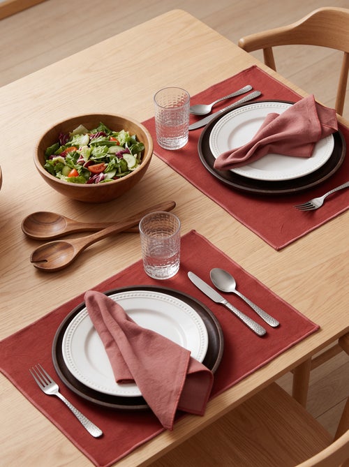Set di 2 tovagliette/tovaglioli tinta unita 2 in 1 32 x 40 cm - Kiabi Home - Kiabi