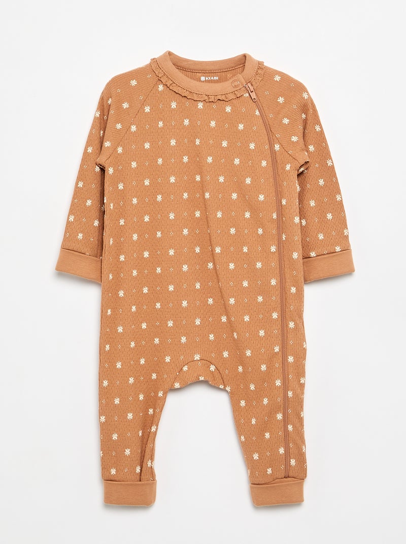 Set di 2 tutine in maglia punto traforato spesso Beige - Kiabi